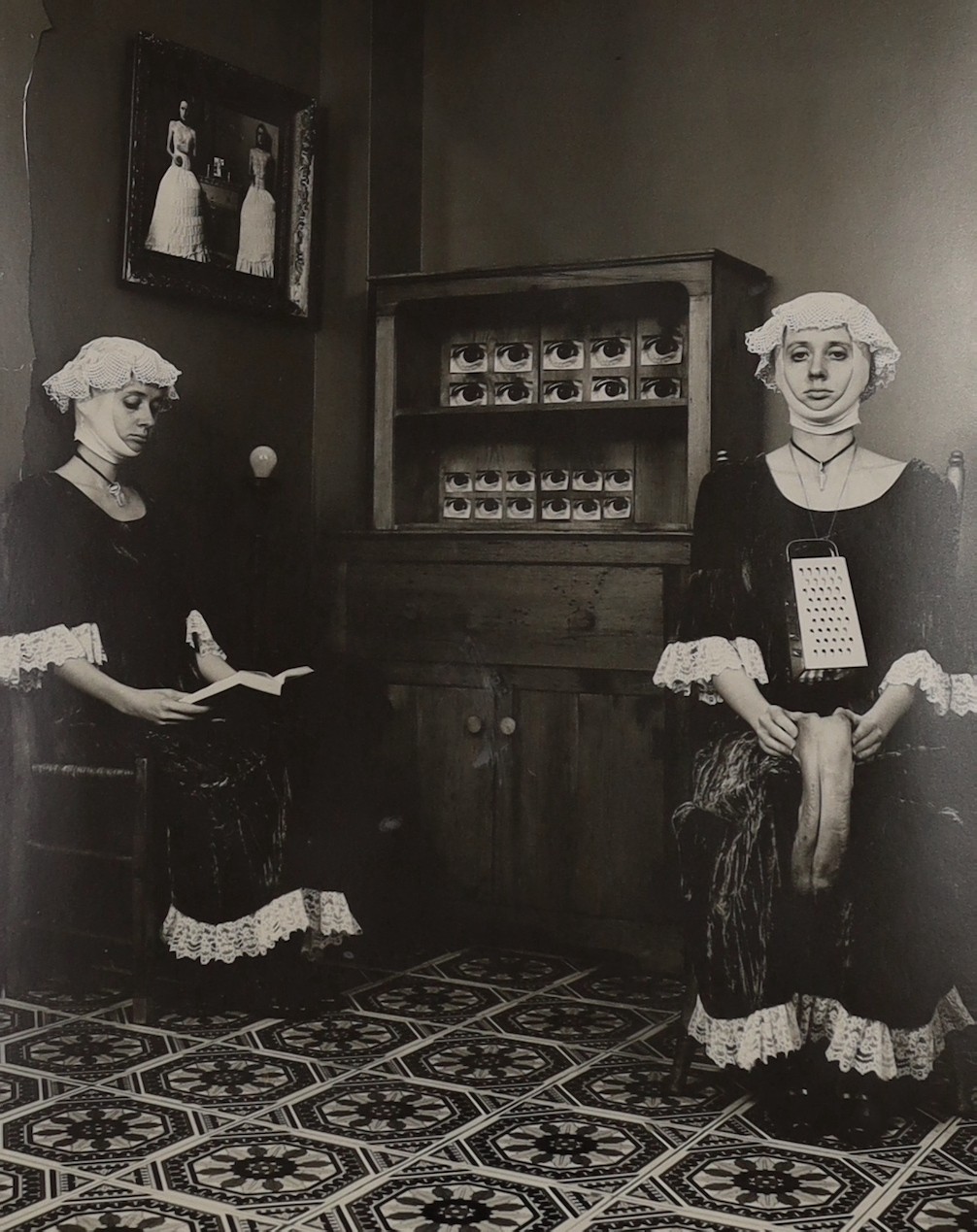 Janieta Eyre (b.1971), black and white silver print, 'Confession 1995', Gallery label verso, 32 x 26cm
